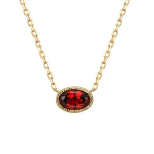 18k gold garnet necklace