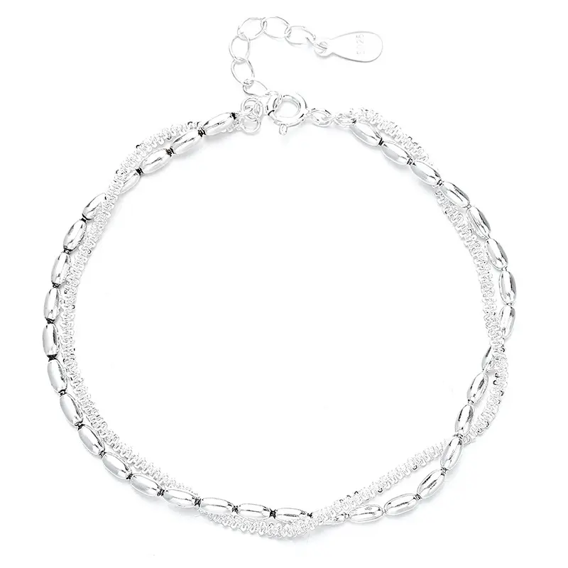 double silver bracelet