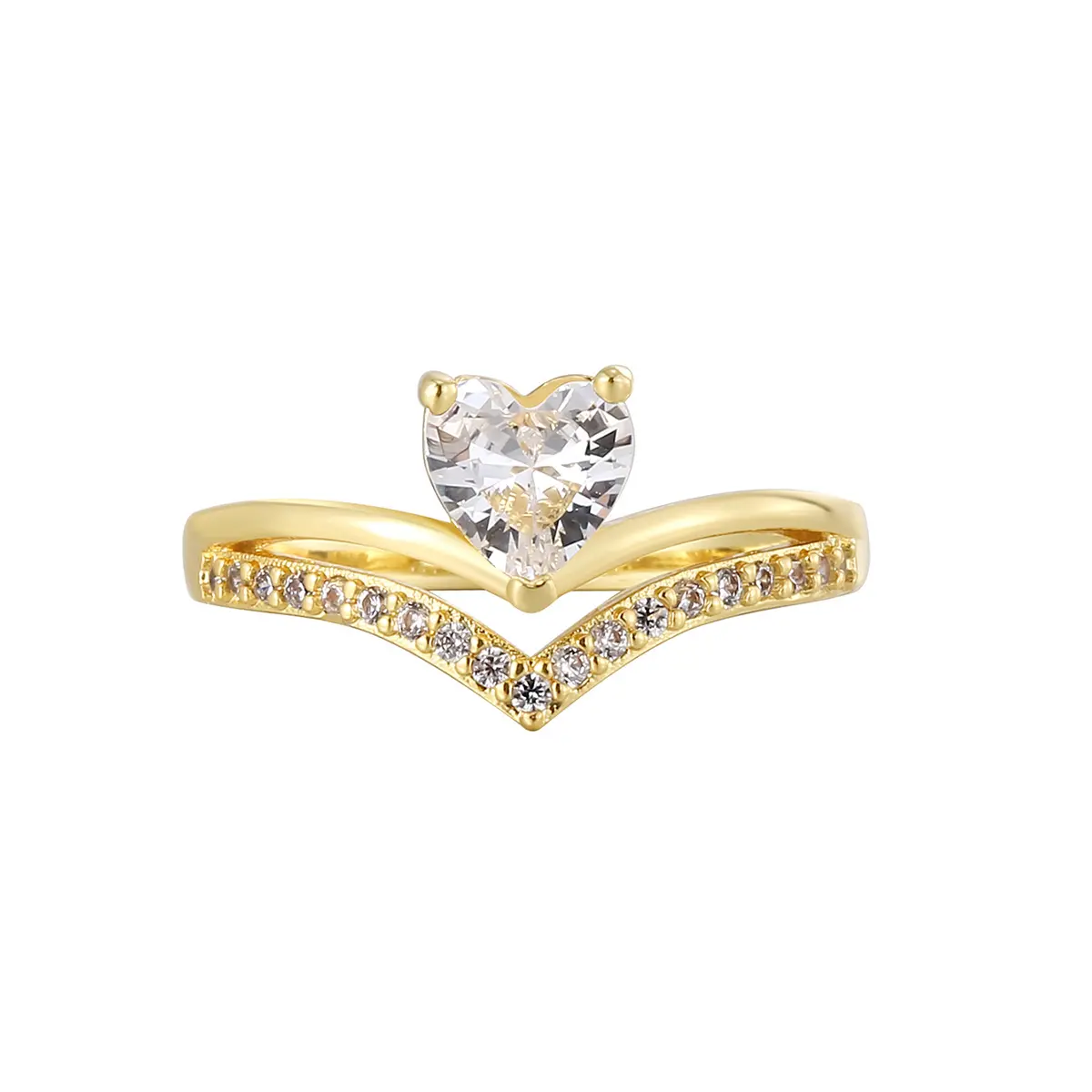 heart cut zirconia ring