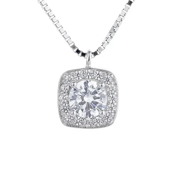 square full diamonds box chain necklace