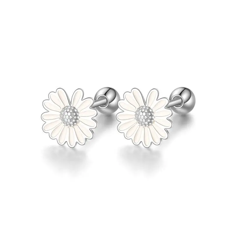 sterling silver threaded stud earrings