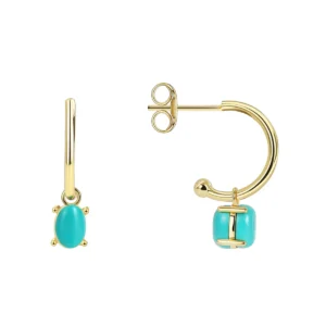 turquoise brass earrings