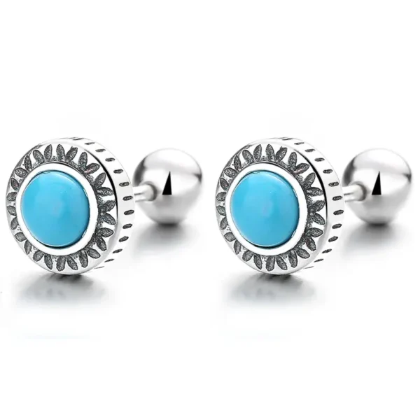 turquoise vintage stud earrings