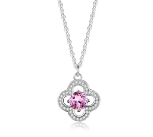 silver necklaces with color gem