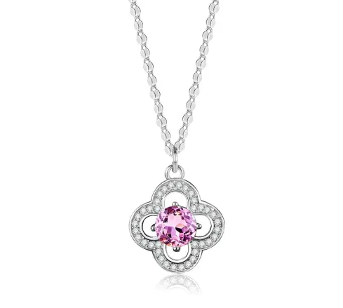 silver necklaces with color gem