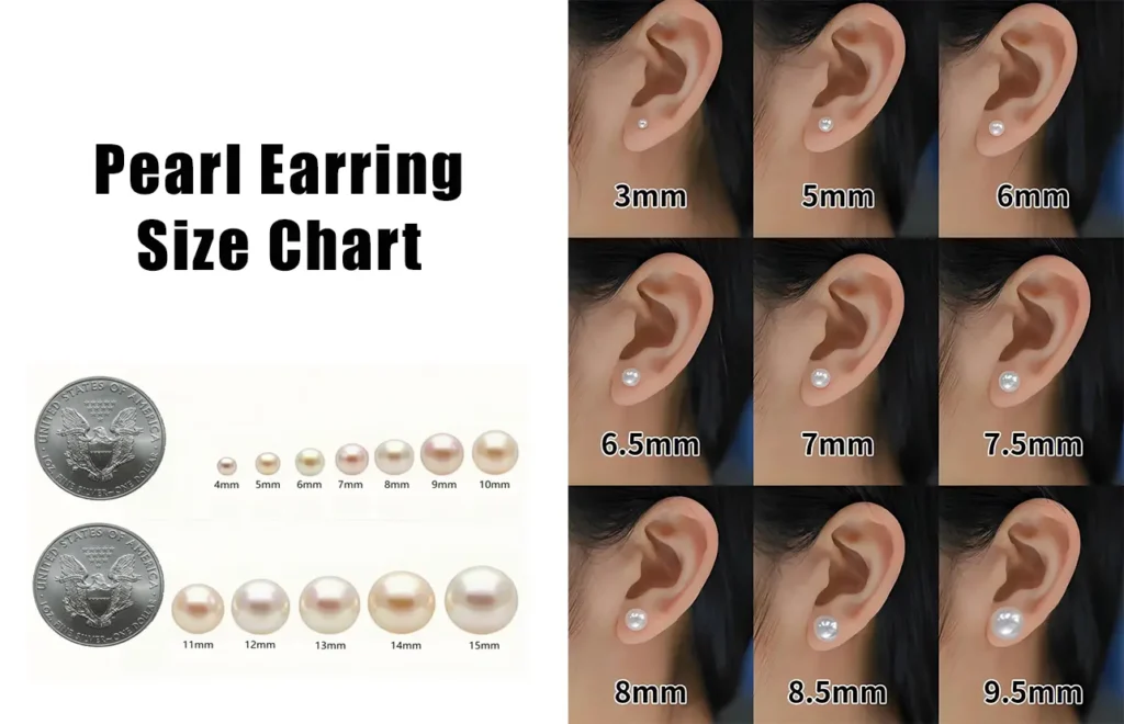 pearl earring sizes chart