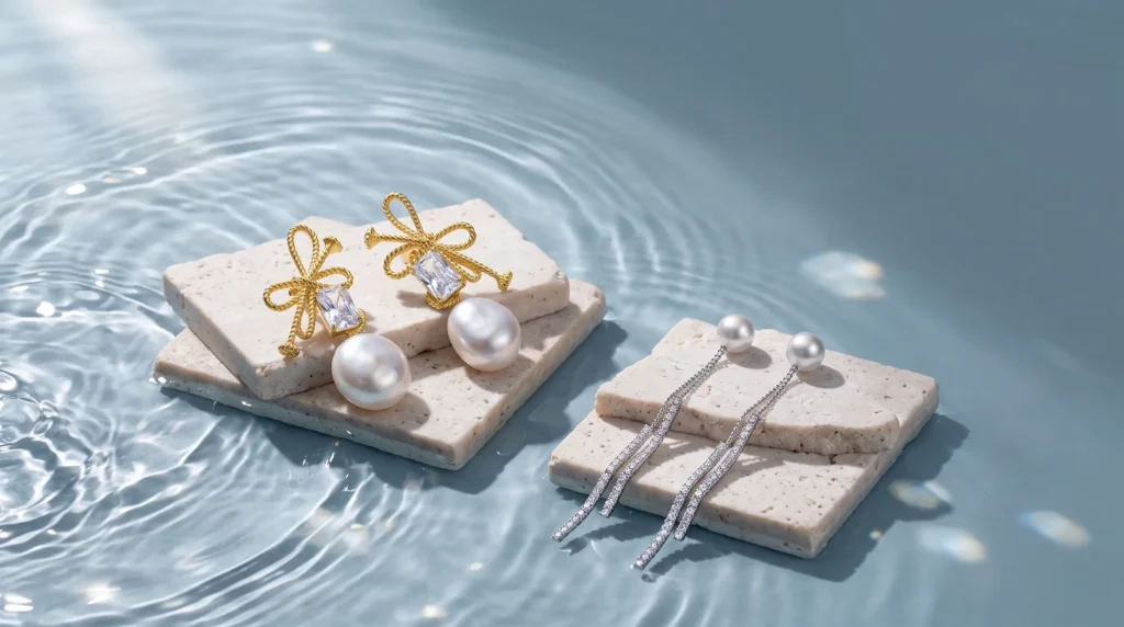 custom freshwater pearl earrings made for wholesale brands